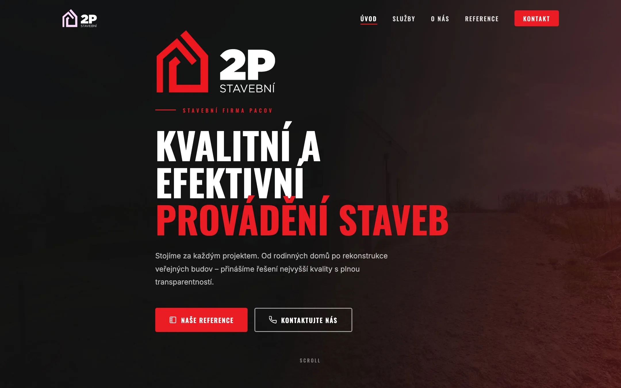 Náhled webu Web pro stavební firmu