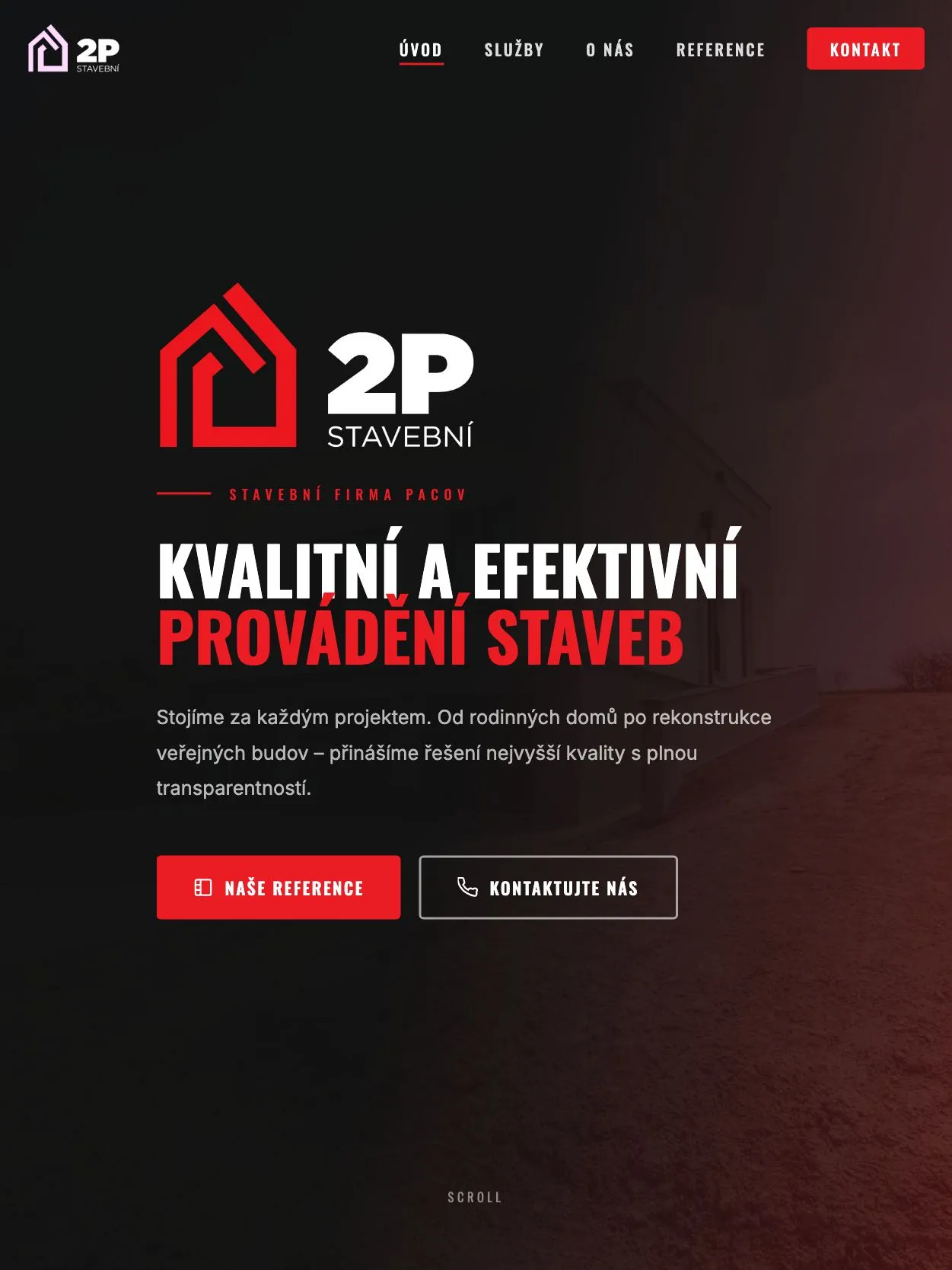 Web pro stavební firmu — Tablet