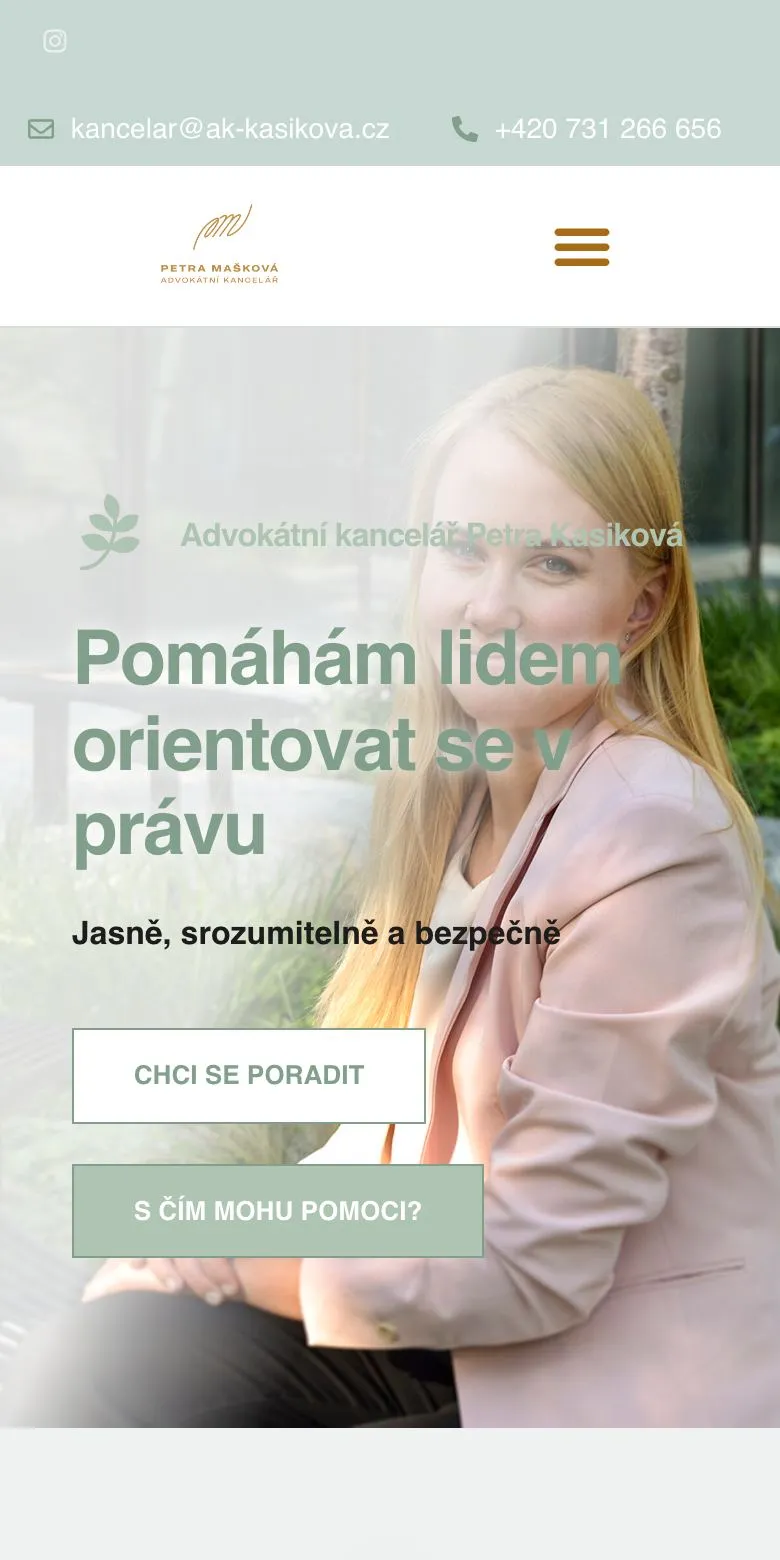 Web pro advokátní kancelář — Telefon