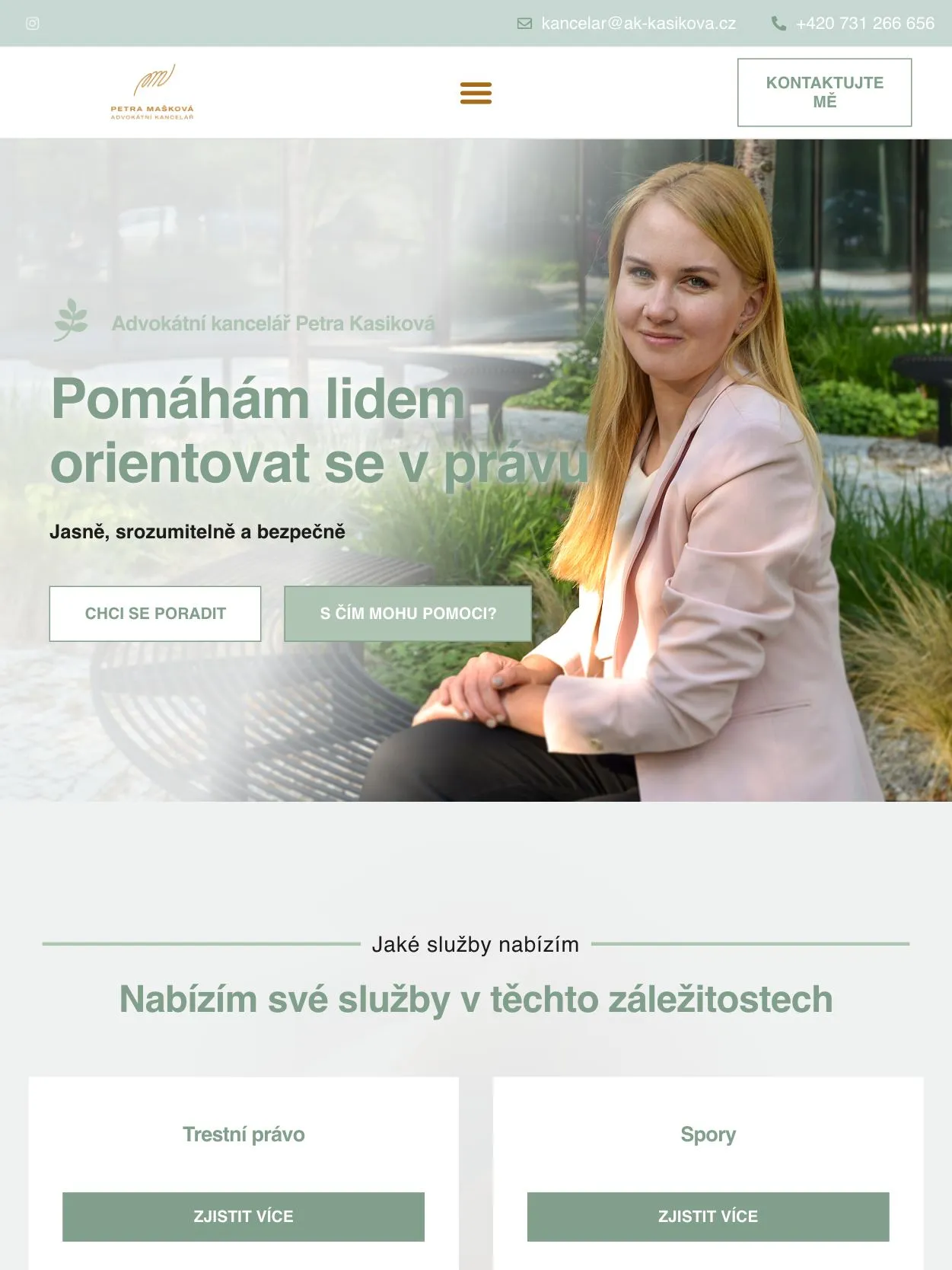 Web pro advokátní kancelář — Tablet